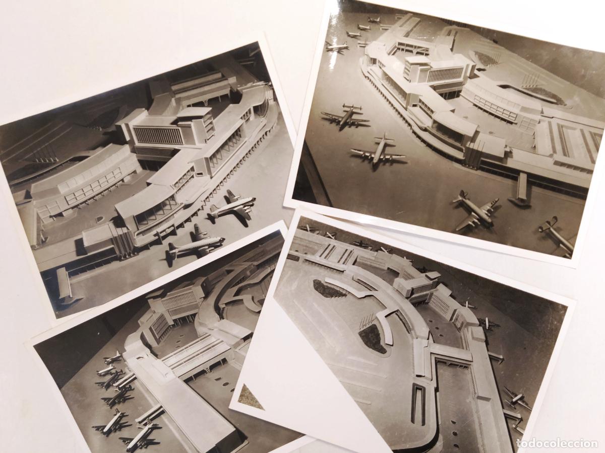 Fotograf&iacute;a antigua: MAQUETAS DE AEROPUERTO - LOTE DE 4 FOTOGRAFIAS ANTIGUAS - FOTO BALMES , MADRID -(V-28.205-12)
