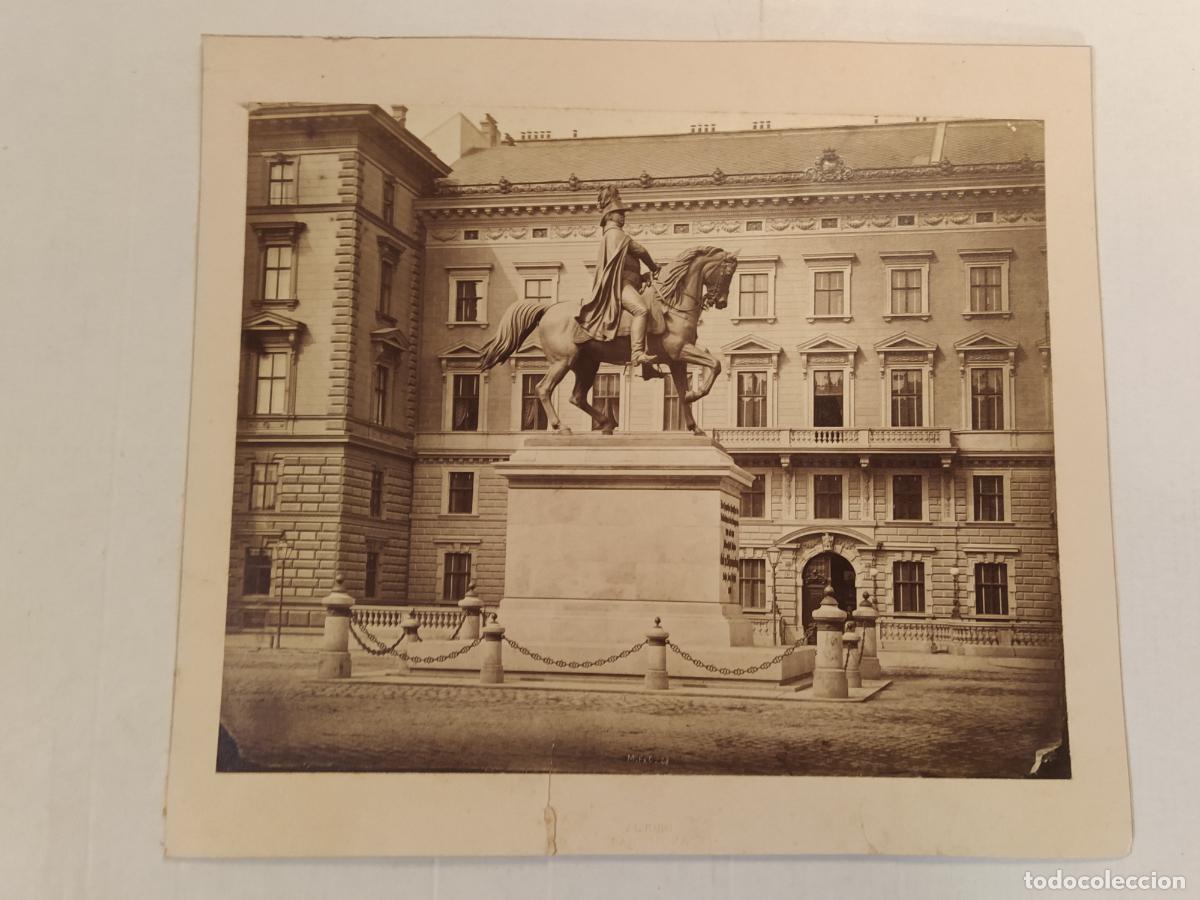 Fotograf&iacute;a antigua: AUSTRIA - Schwarzenbergdenkmal equestrian statue - AL RHIN , BARCELONA - FOTOGRAFIA ANTIGUA