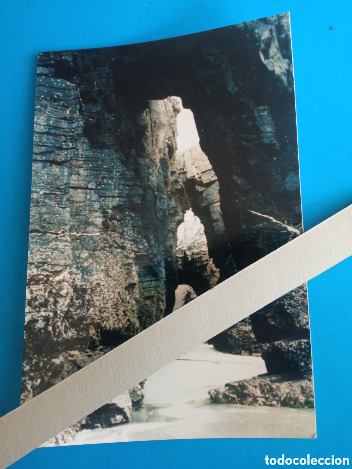 Fotograf&iacute;a antigua: Fotogr&aacute;fia Playa de Las Catedrales, Ribadeo, mide 15,1x10,1 cm