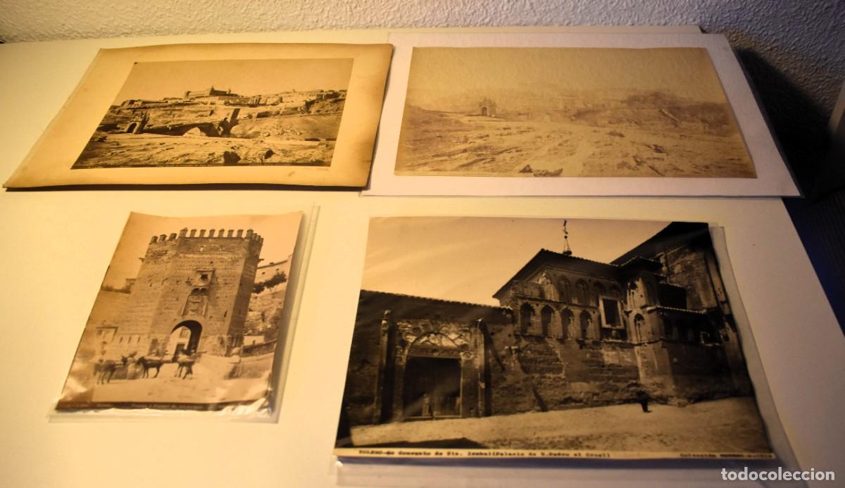 Fotograf&iacute;a antigua: Cuatro fotos de Toledo. La mayor mide 33.5 x 24 cm. Laurent, Garz&oacute;n y reimpresi&oacute;n de Moreno.