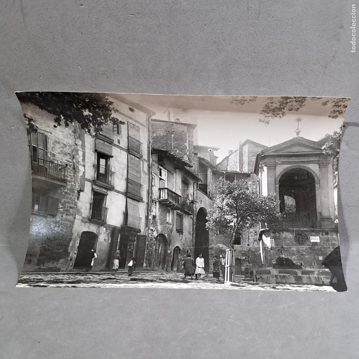 Fotograf&iacute;a antigua: Antigua fotograf&iacute;a Hermenegild Vallv&eacute;. Solsona (Lleida) Plaza de Sant Joan. A&ntilde;os 20-30