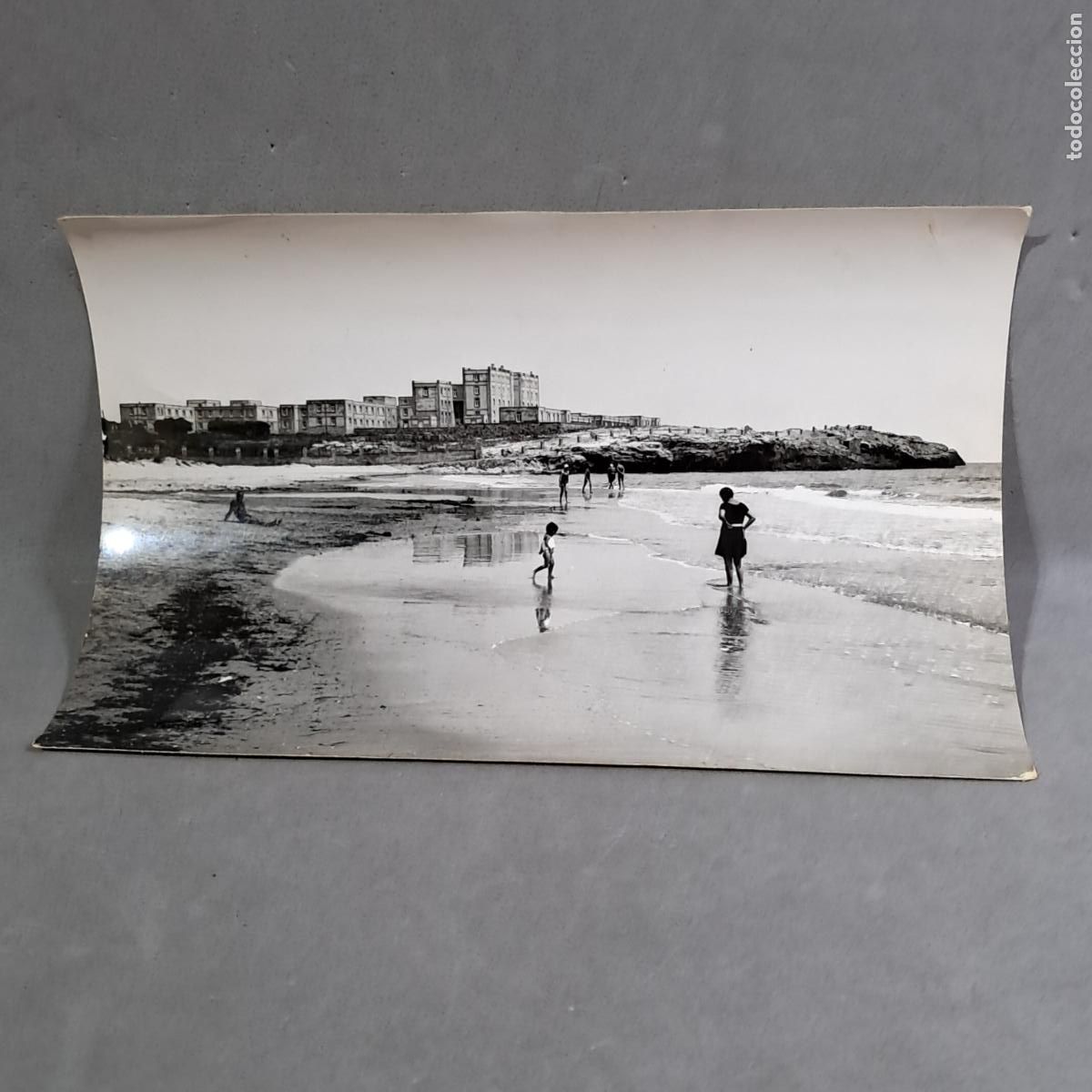 Fotograf&iacute;a antigua: Antigua fotograf&iacute;a Hermenegild Vallv&eacute;. Playa Arrabassada, Preventorio Sabinosa Tarragona. A&ntilde;os 20-30