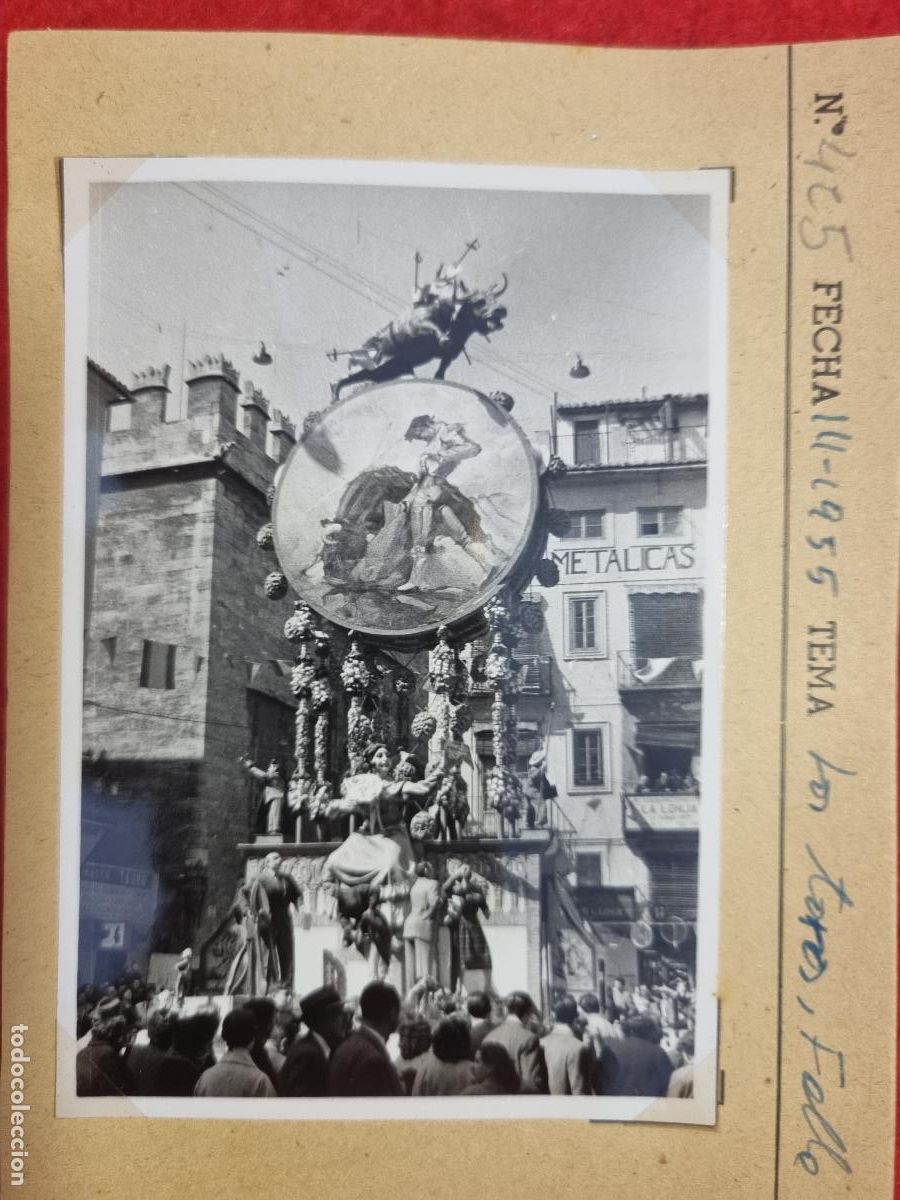 Fotograf&iacute;a antigua: ANTIGUA FOTO FOTOGRAFIA FALLA DE VALENCIA 1955 PLAZA DEL COLLADO ORIGINAL KF1