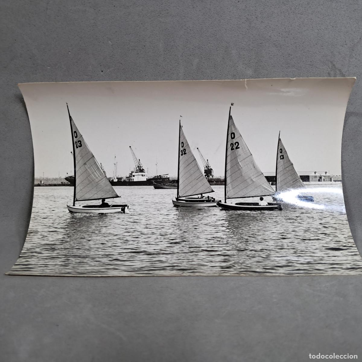 Fotograf&iacute;a antigua: Antigua fotograf&iacute;a, Hermenegild Vallv&eacute;. Regata de Llaguts, Faluchos, puerto de Barcelona. A&ntilde;os 20-30