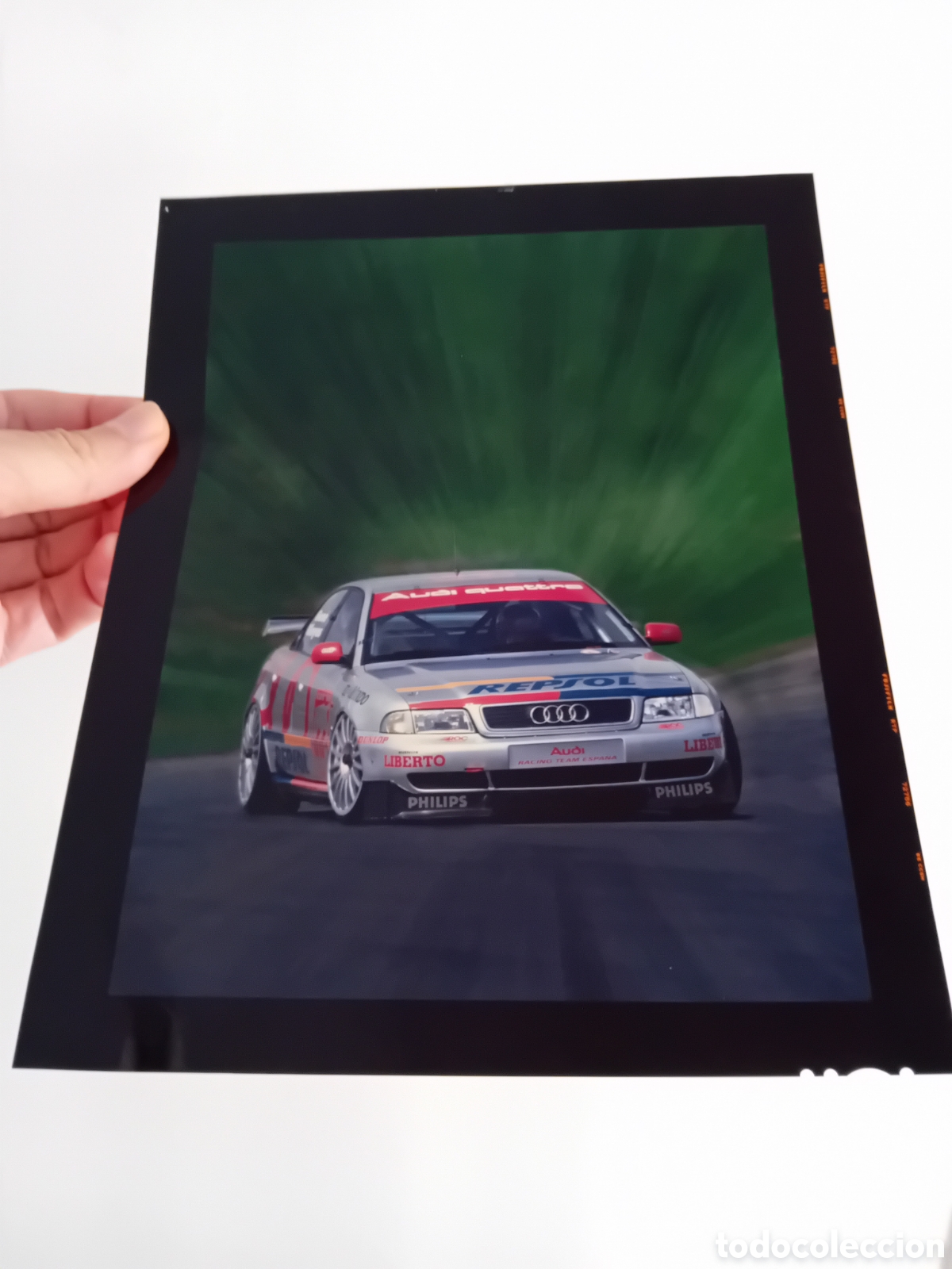Fotograf&iacute;a antigua: EXCEPCIONAL DIAPO PLACA GRAN FORMATO FOTOGRAF&Iacute;A PROFESIONAL PUBLICITARIA RALLY AUDI QUATTRO. 1996