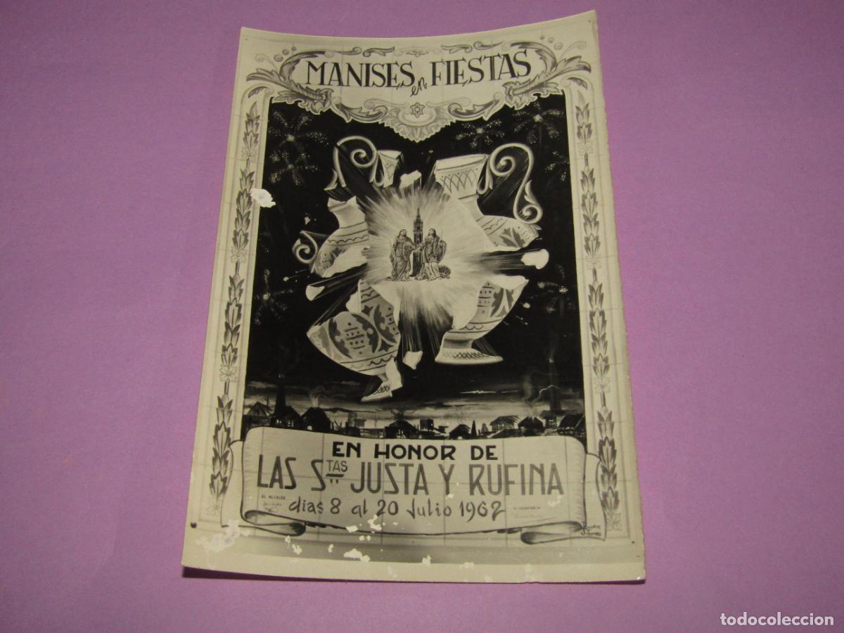Fotograf&iacute;a antigua: Antigua Fotograf&iacute;a Original Previa al Cartel de MANISES en Fiestas Stas JUSTA Y RUFINA del A&ntilde;o 1962