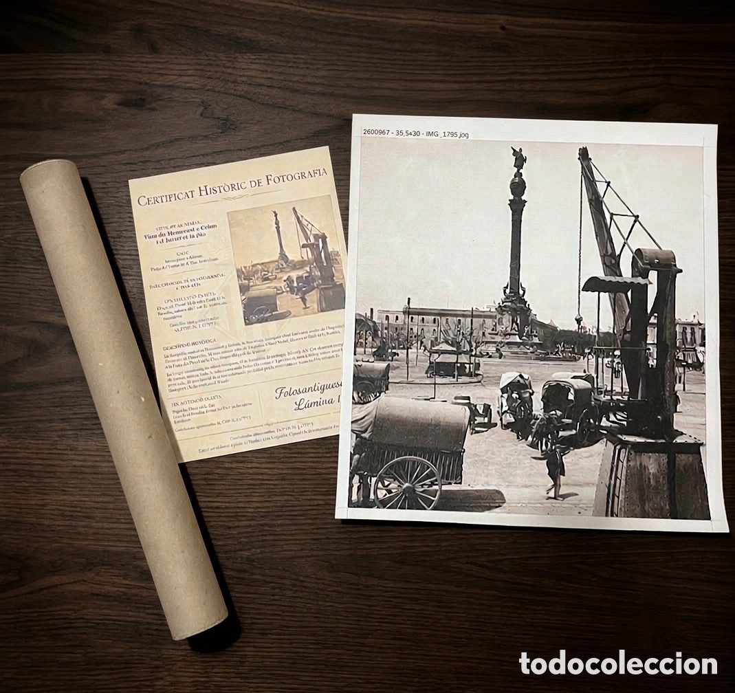 Fotograf&iacute;a antigua: Lamina lienzo fotografico Barcelona