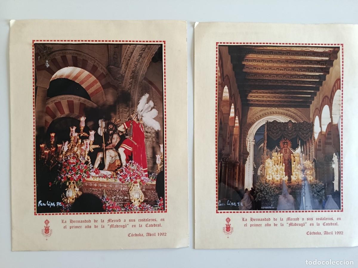 Fotograf&iacute;a antigua: DOS FOTOGRAF&Iacute;AS DE LA HERMANDAD DE LA MERCED DE C&Oacute;RDOBA. CONMEMORATIVAS .1992