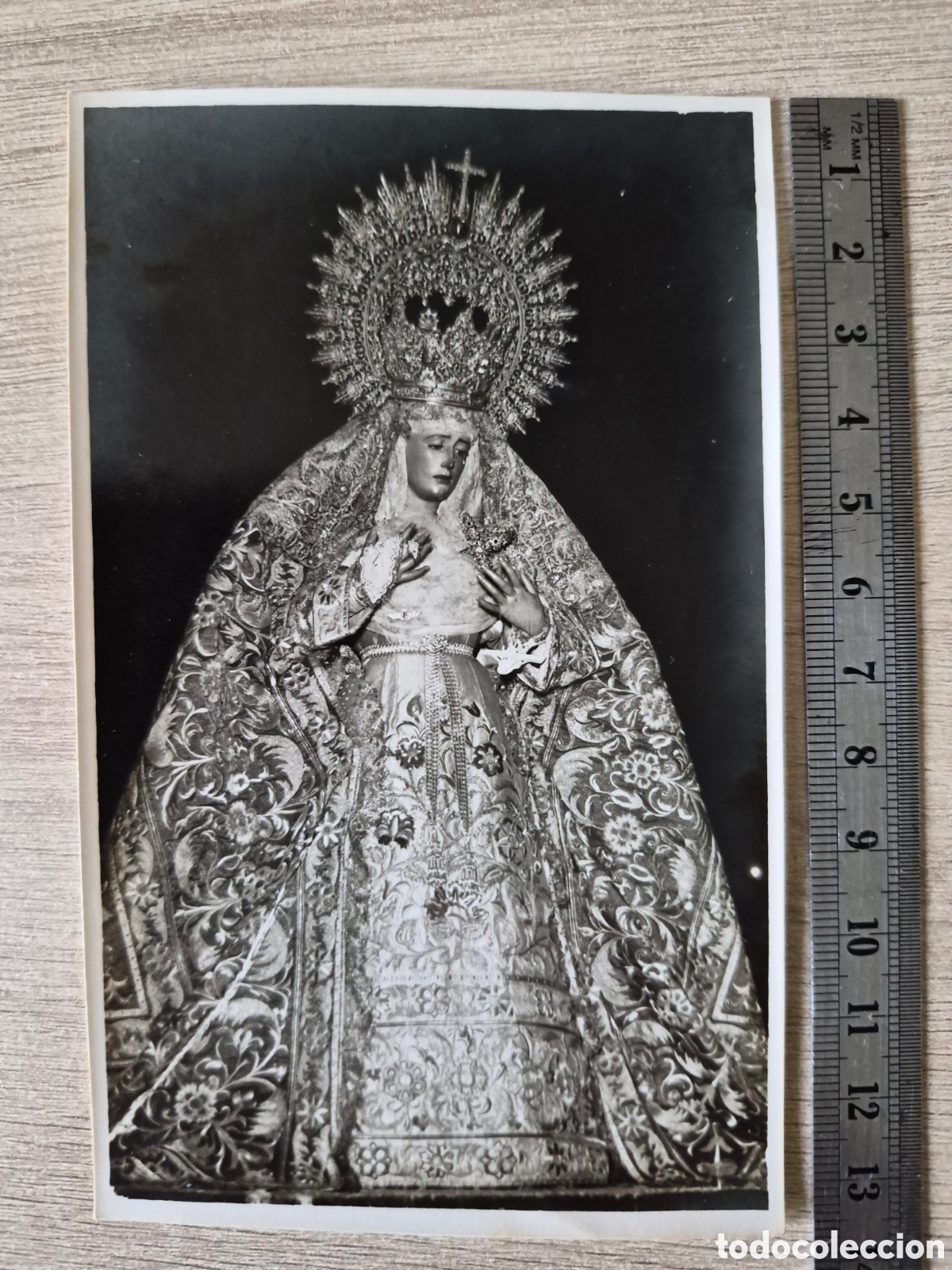 Fotograf&iacute;a antigua: Fotograf&iacute;a Virgen de Loreto de San Isidoro - Sevilla - M. ALBARRAN - 13,6 x 8,4 cm. - Antigua .