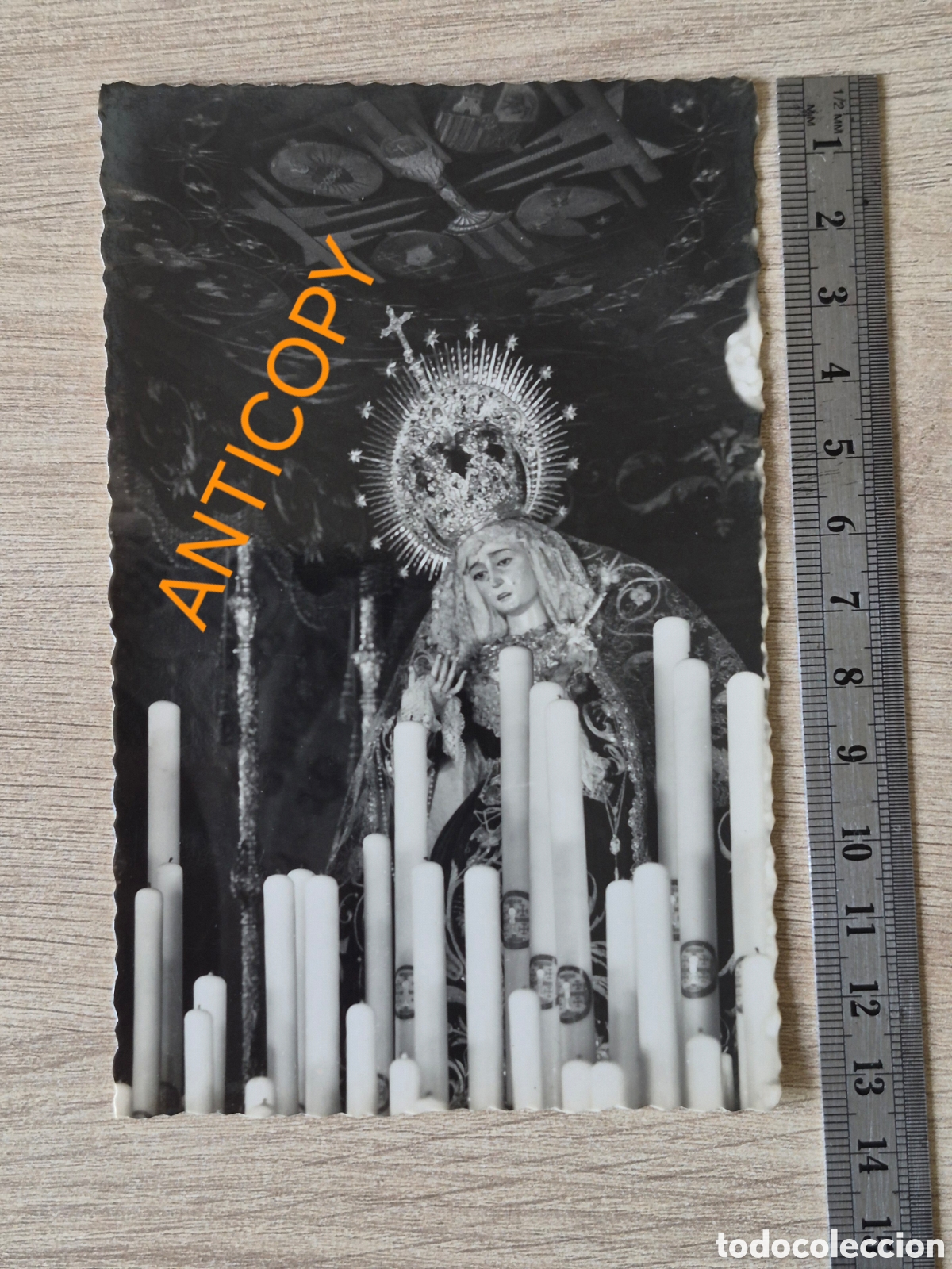 Fotograf&iacute;a antigua: Fotograf&iacute;a Virgen del Subterr&aacute;neo - LA CENA - Sevilla - Ediciones ARRIBAS 376 - 13,5 x 8,7 cm.