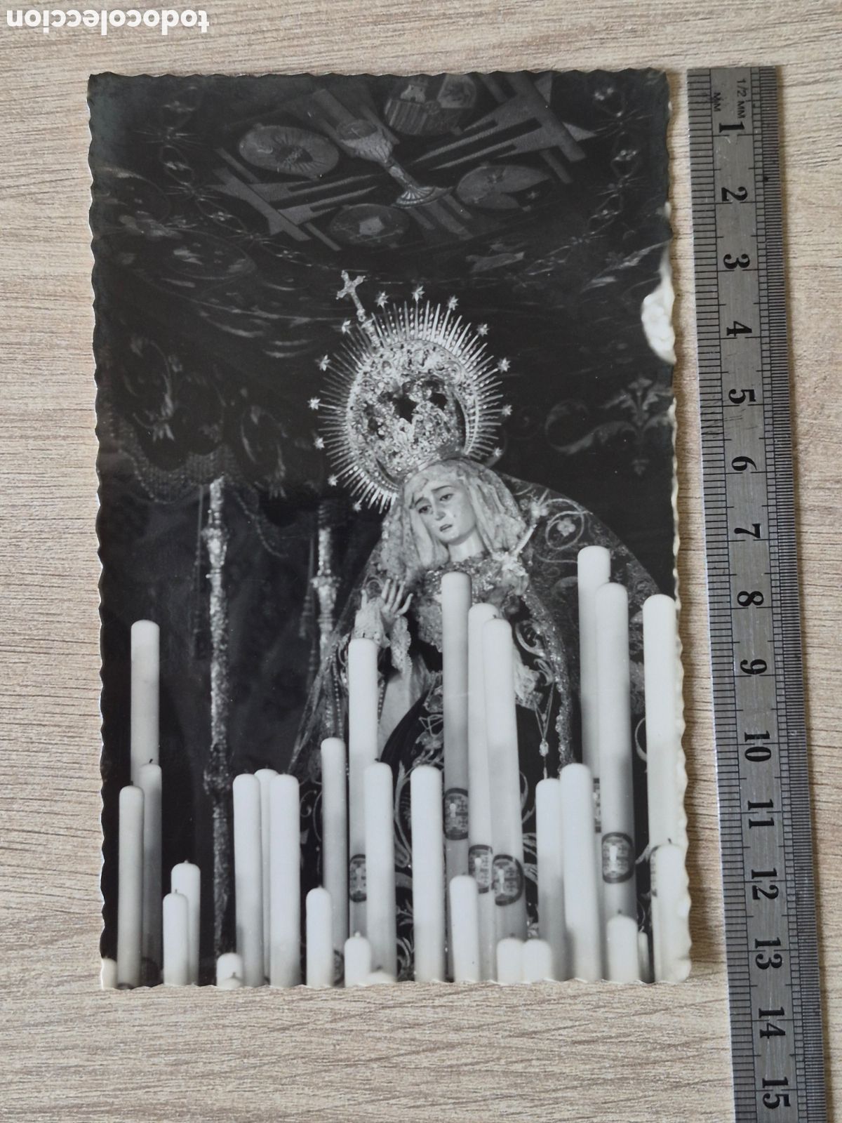 Fotograf&iacute;a antigua: Fotograf&iacute;a Virgen del Subterr&aacute;neo - LA CENA - Sevilla - Ediciones ARRIBAS 376 - 13,5 x 8,7 cm.