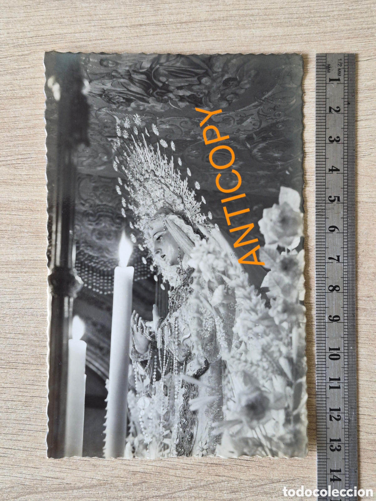Fotograf&iacute;a antigua: Fotograf&iacute;a Virgen La Esperanza - LA TRINIDAD - Sevilla - Ediciones ARRIBAS 287 - 13,5 x 8,7 cm.