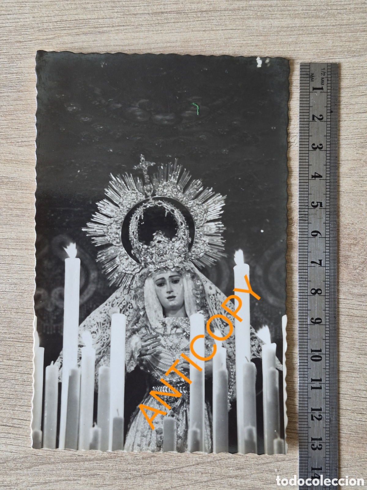 Fotograf&iacute;a antigua: Fotograf&iacute;a Virgen del Socorro - EL AMOR - Sevilla - Ediciones ARRIBAS 369 - 13,5 x 8,7 cm.