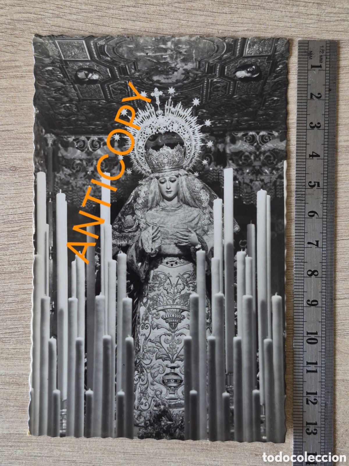 Fotograf&iacute;a antigua: Fotograf&iacute;a Virgen de la Palma - San Antonio Padua - Sevilla - Ediciones ARRIBAS 310 - 13,5 x 8,7 cm.