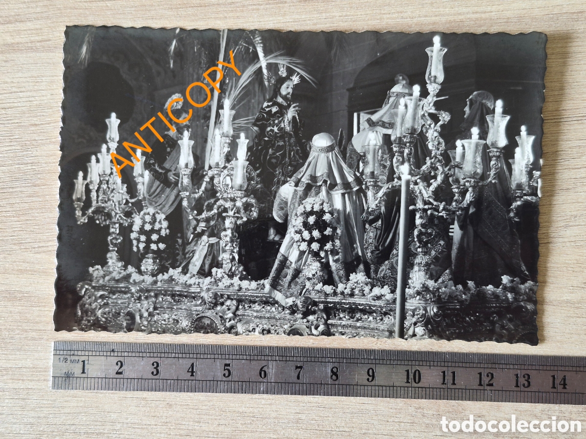 Fotograf&iacute;a antigua: Fotograf&iacute;a Entrada en Jerusal&eacute;n - EL AMOR - Sevilla - Ediciones ARRIBAS 382 - 13,5 x 8,7 cm.