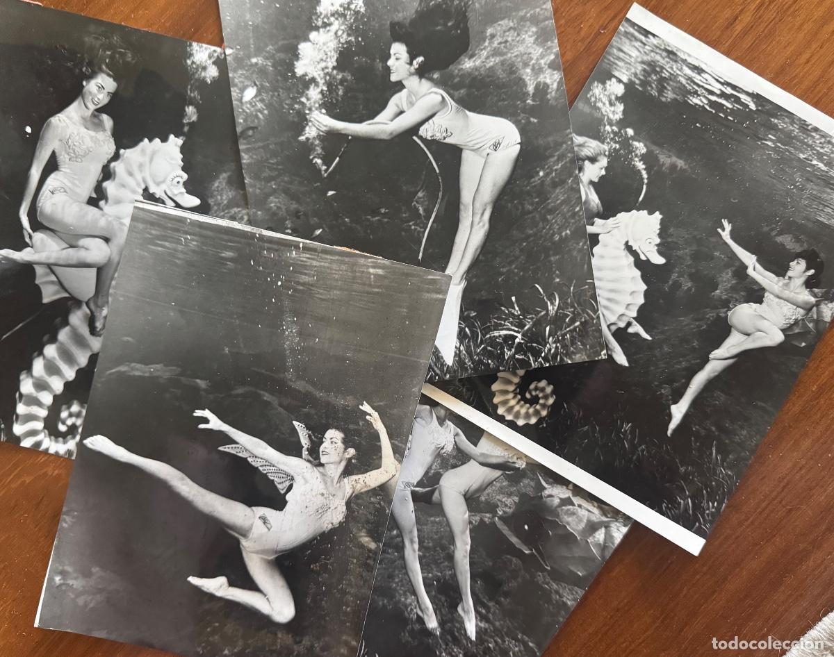 Fotograf&iacute;a antigua: CINCO FOTOGRAF&Iacute;AS- CIRCO SUBMARINO EN FLORIDA - ESTADOS UNIDOS - DANZARINAS BAJO EL AGUA -A&Ntilde;O 1961