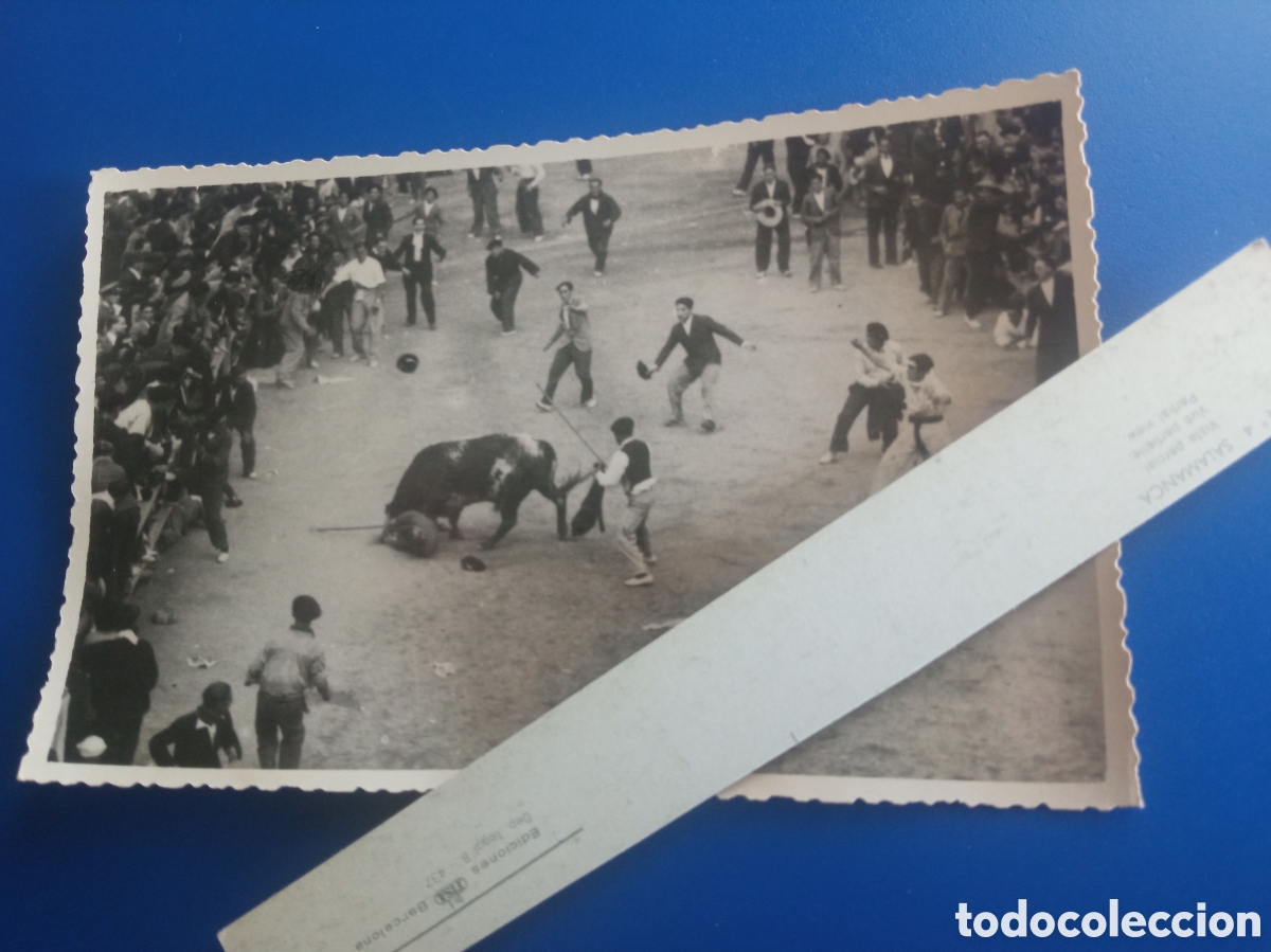 Fotograf&iacute;a antigua: Antigua fotograf&iacute;a, J. GALLE, Encierros en Pamplona, mide 13,2x8,5 cm