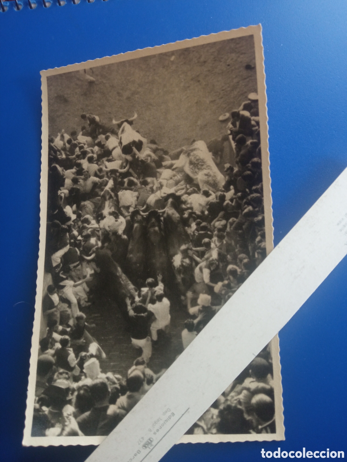 Fotograf&iacute;a antigua: Antigua fotograf&iacute;a Taurina, Encierros mide 13,3x8,3 cm