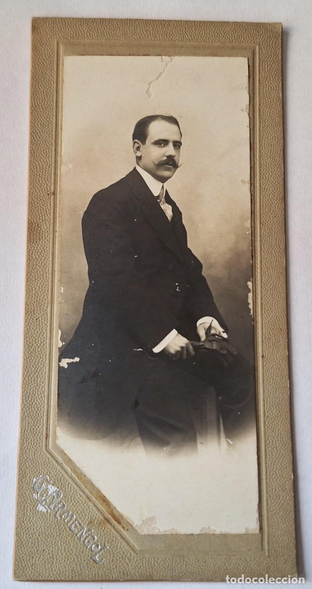 Fotograf&iacute;a antigua: FOTO POSTAL MUY ANTIGUA MODERNISTA (17X8) - MAS DE 100 A&Ntilde;OS - FOT. G. ARMENGOL - HOMBRE CON TRAJE