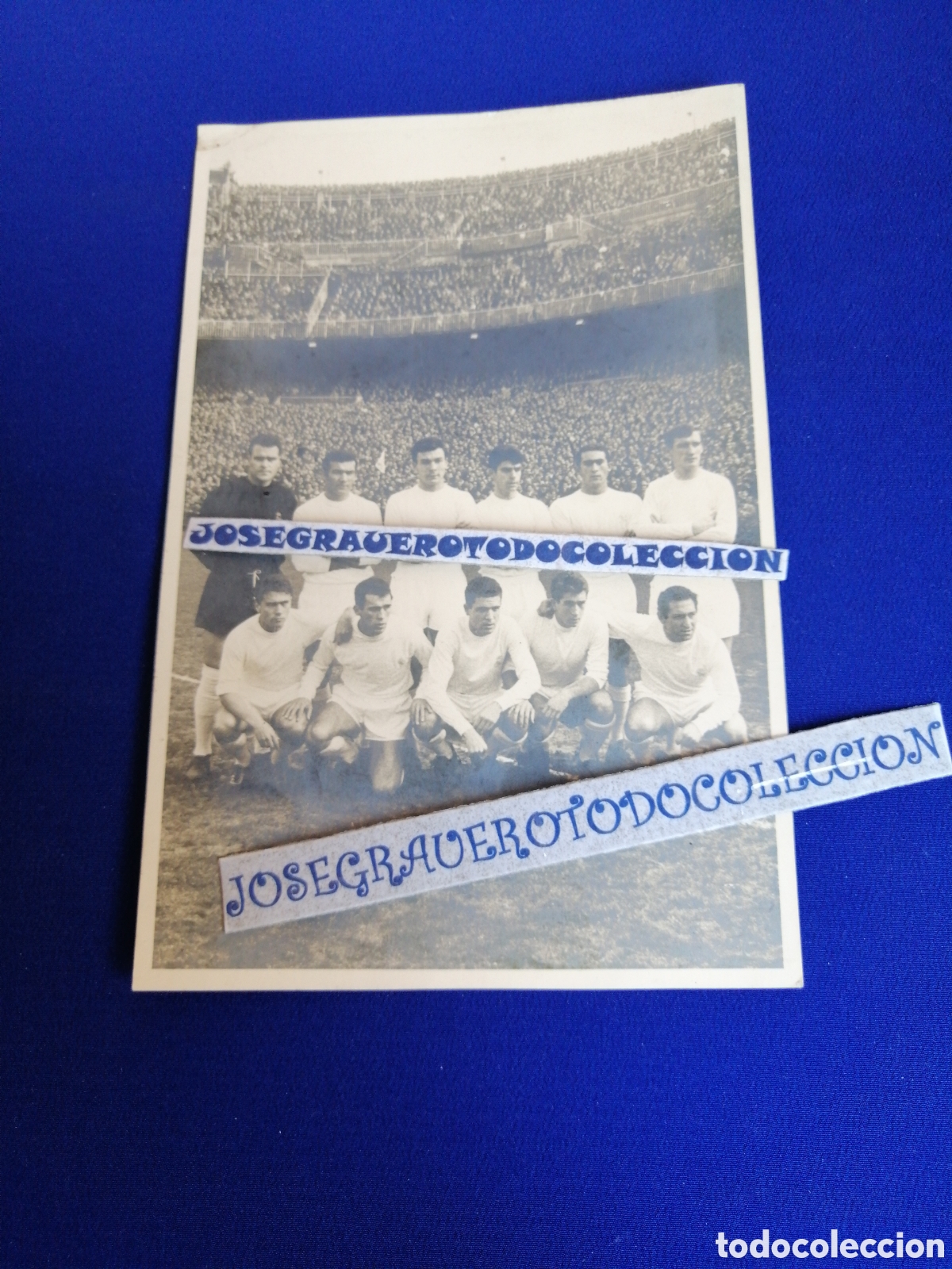 Fotograf&iacute;a antigua: REAL MADRID A&Ntilde;OS 60 - GENTO -AMANCIO -BETANCORT -ZOCO-FOTO DE CAMPO SELLO ALBERTO Y SEGOVIA(MADRID