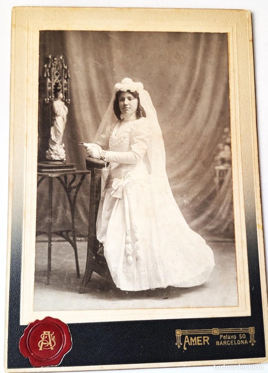Fotograf&iacute;a antigua: FOTO POSTAL MUY ANTIGUA MODERNISTA (18X12) - MAS DE 100 A&Ntilde;OS - FOT. FRANCISCO AMER - 1&ordf; COMUNI&Oacute;N