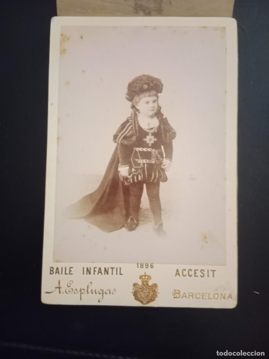 Fotograf&iacute;a antigua: BONITA FOTOGRAFIA ANTONI ESPLUGAS - NI&Ntilde;O VESTIDO PARA EL BAILE INFANTIL 1896 BARCELONA