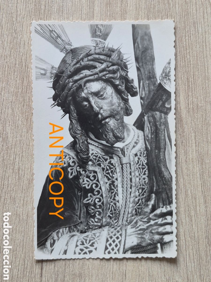 Fotografia antiga: Fotograf&iacute;a Cristo Jes&uacute;s del Gran Poder - Sevilla - Foto SERRANO - 14 x 8,6 cm. Antigua