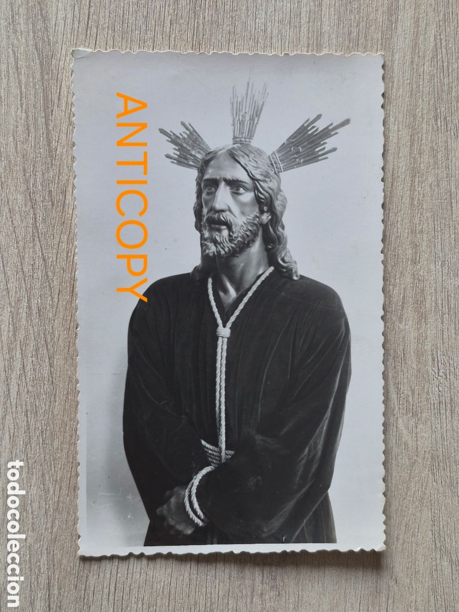 Fotograf&iacute;a antigua: Fotograf&iacute;a Cristo del Soberano Poder - SAN GONZALO - Sevilla - Foto SERRANO - 14 x 8,6 cm. Antigua