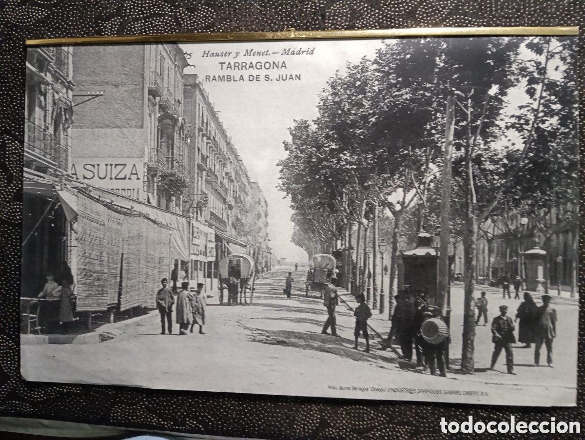 Fotograf&iacute;a antigua: Fotograf&iacute;a de la Rambla de San Juan Tarragona Hauser y Menet Madrid siglo XX mide 43 x 28 cm reprodu