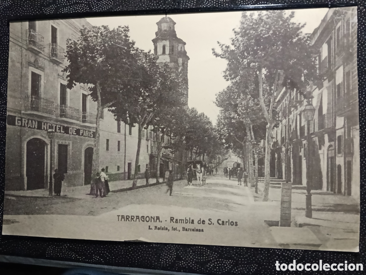 Fotograf&iacute;a antigua: Fotograf&iacute;a de la Rambla de San Carlos L. Roisin siglo XX mide 43 x 28 cm reproducci&oacute;n