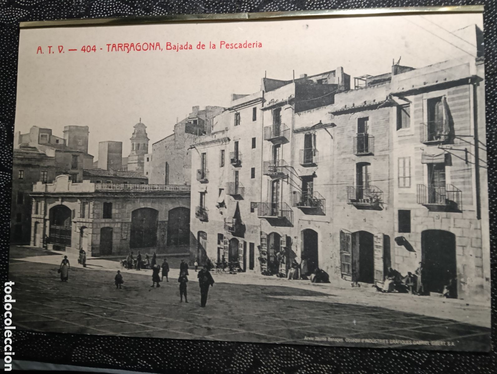 Fotograf&iacute;a antigua: Fotograf&iacute;a de la Bajada de la Pescader&iacute;a Tarragona A.T.V. siglo XX mide 43 x 28 cm reproducci&oacute;n
