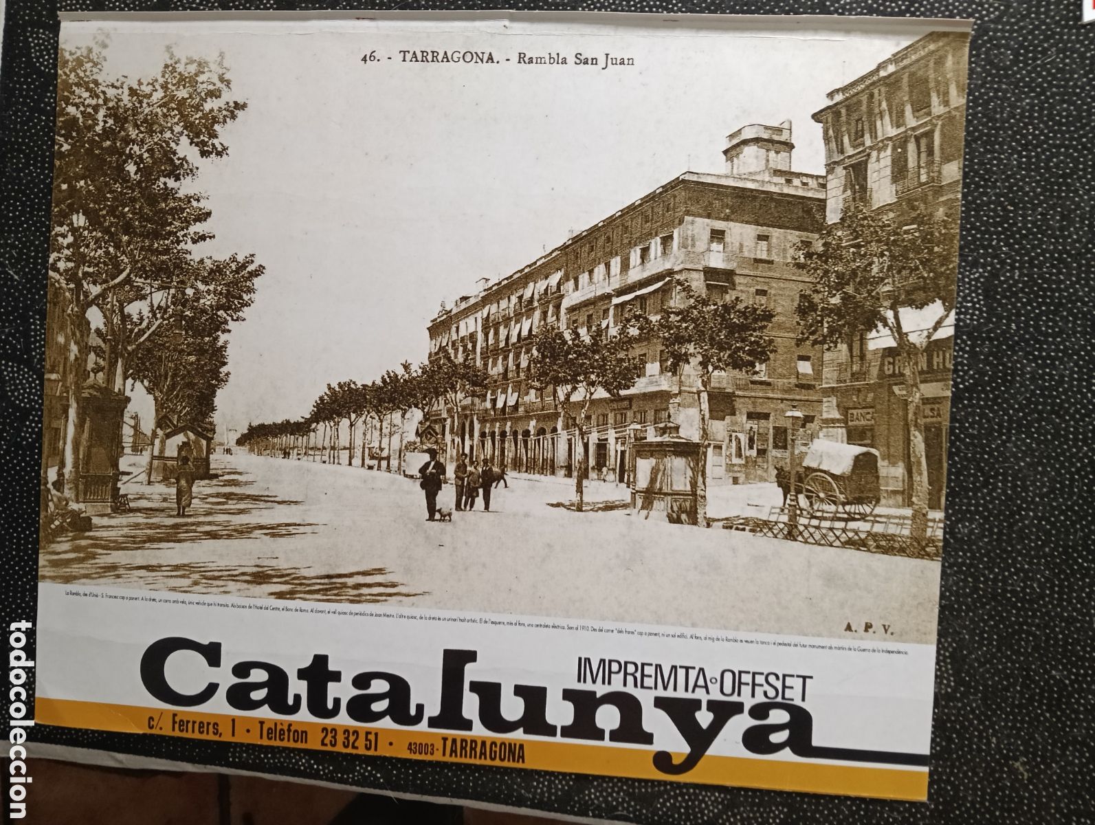 Fotograf&iacute;a antigua: Fotograf&iacute;a Rambla San Juan de Tarragona siglo XX mide 43 x 35 cm reproducci&oacute;n