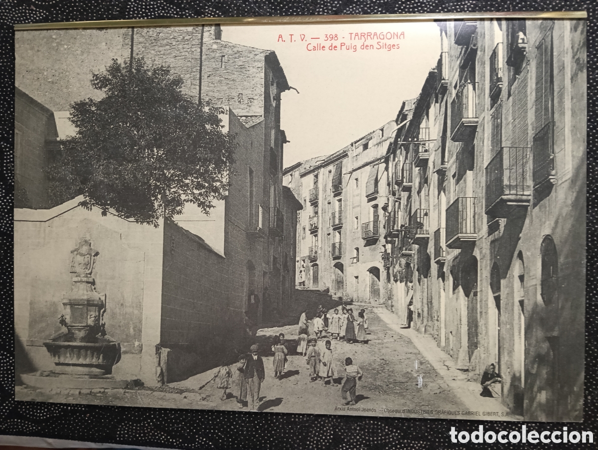 Fotograf&iacute;a antigua: Fotograf&iacute;a de la calle de Puig den Sitges en Tarragona A.T.V. Tarragona siglo XX mide 43 x 28 cm rep