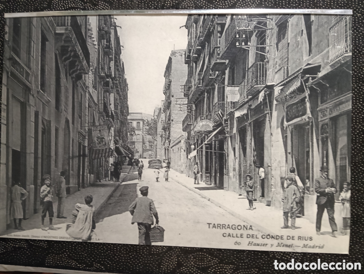 Fotograf&iacute;a antigua: Fotograf&iacute;a de la Calle Conde de Rius en Tarragona siglo XX mide 43 x 28 cm reproducci&oacute;n