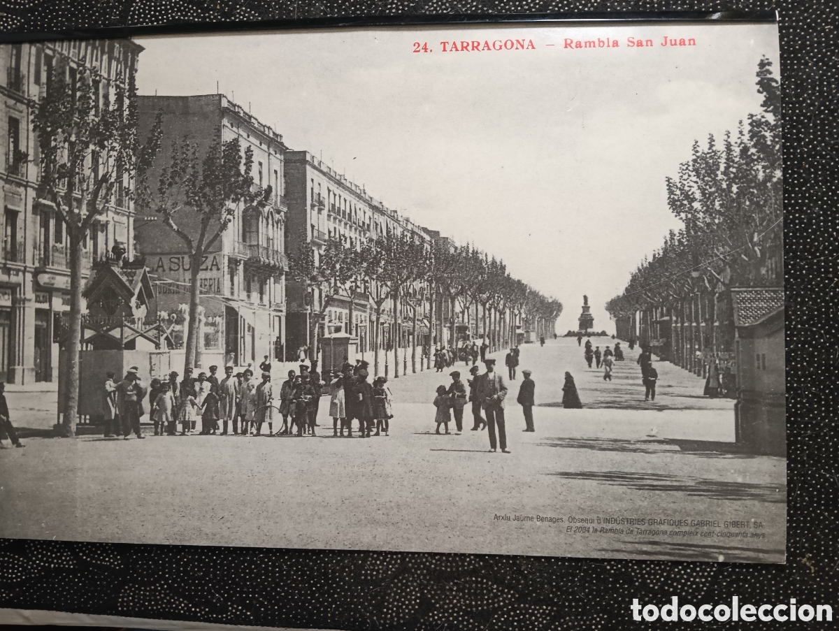 Fotograf&iacute;a antigua: Fotograf&iacute;a de la Rambla de Tarragona Arxiu Jaume Benages siglo XX mide 43 x 28 cm reproducci&oacute;n