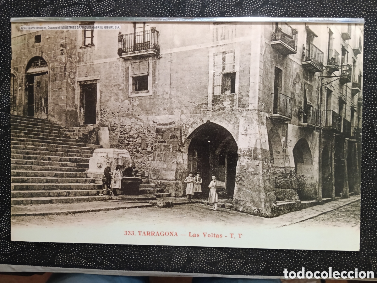 Fotograf&iacute;a antigua: Fotograf&iacute;a de las Voltas T. T. (Catedral) Tarragona siglo XX mide 43 x 28 cm reproducci&oacute;n