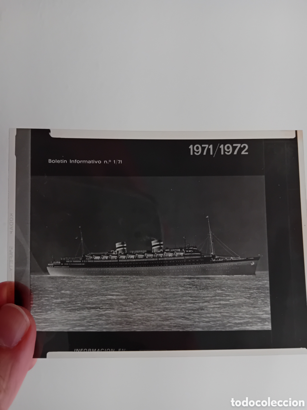 Fotograf&iacute;a antigua: NEGATIVO DE UN CRUCERO TRASATL&Aacute;NTICO. A&Ntilde;OS 70S