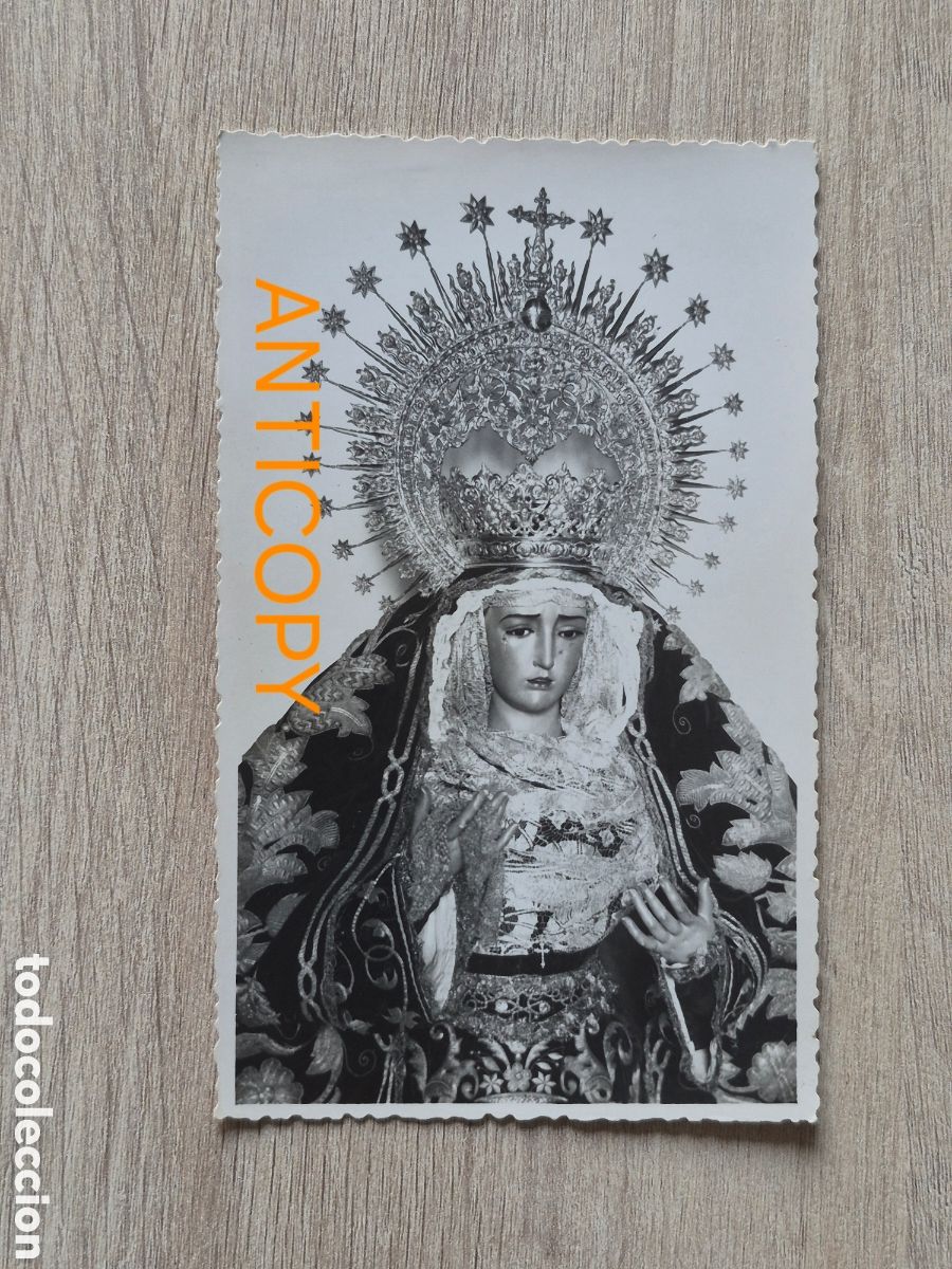 Fotograf&iacute;a antigua: Fotograf&iacute;a Nuestra Se&ntilde;ora de la O - Sevilla - Foto SERRANO - 14 x 8,6 cm. Antigua