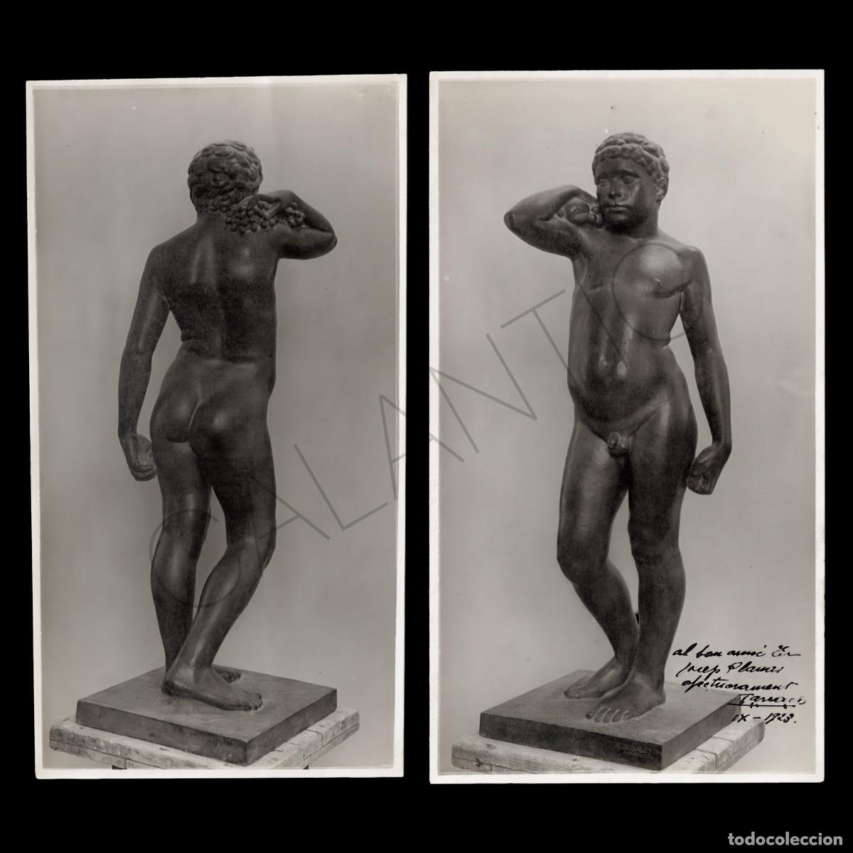 Fotograf&iacute;a antigua: Font de Efeb &ndash; Fotografies firmades autor &Agrave;ngel Tarrach &ndash; Dedicat&ograve;ria al marbrista Josep Planas 1923