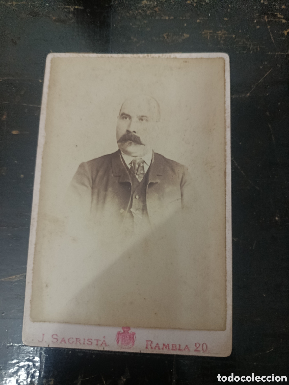 Fotograf&iacute;a antigua: Fotograf&iacute;a hombre se&ntilde;or con mostacho foto j.sagrista igualada