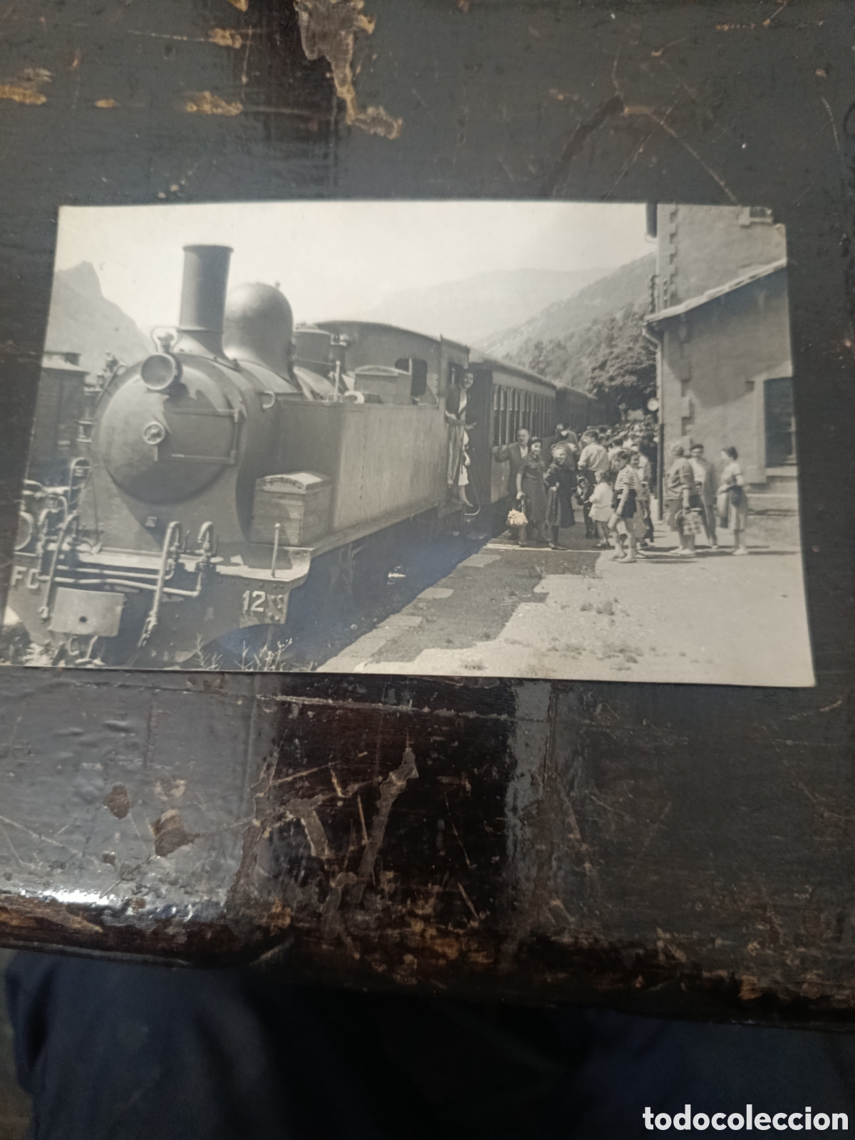 Fotograf&iacute;a antigua: Buenas y rara fotograf&iacute;a del tren carrilet Manresa berga foto vert Manresa