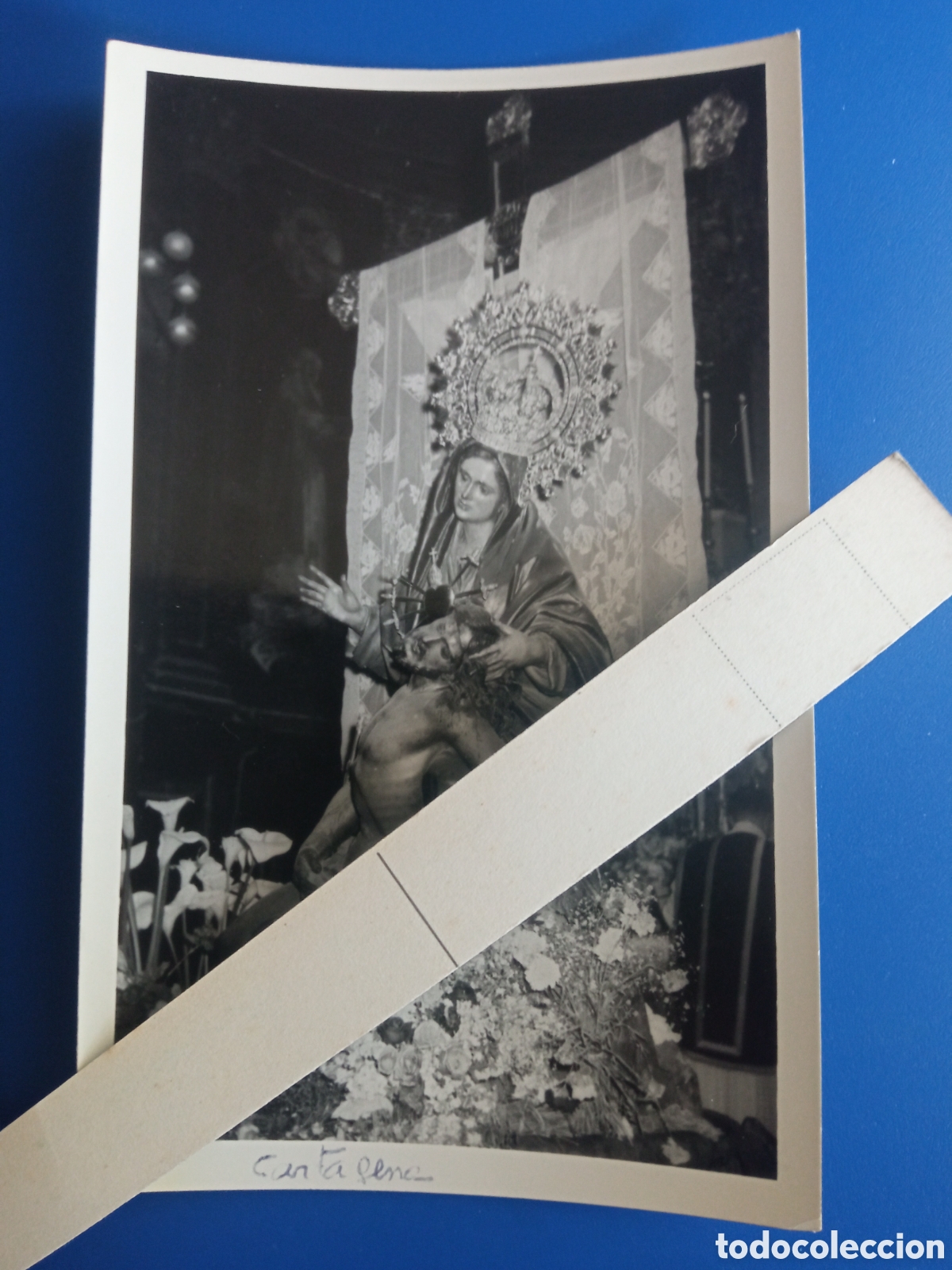 Fotograf&iacute;a antigua: Antigua fotograf&iacute;a religiosa, Casau, Cartagena, mide 14,2x8,8cm