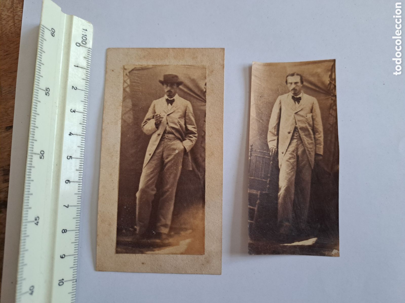 Fotograf&iacute;a antigua: Jml Lote pareja fotograf&iacute;as Caballero hombre posando traje sombrero bigote. Madariaga Vera Almeria.