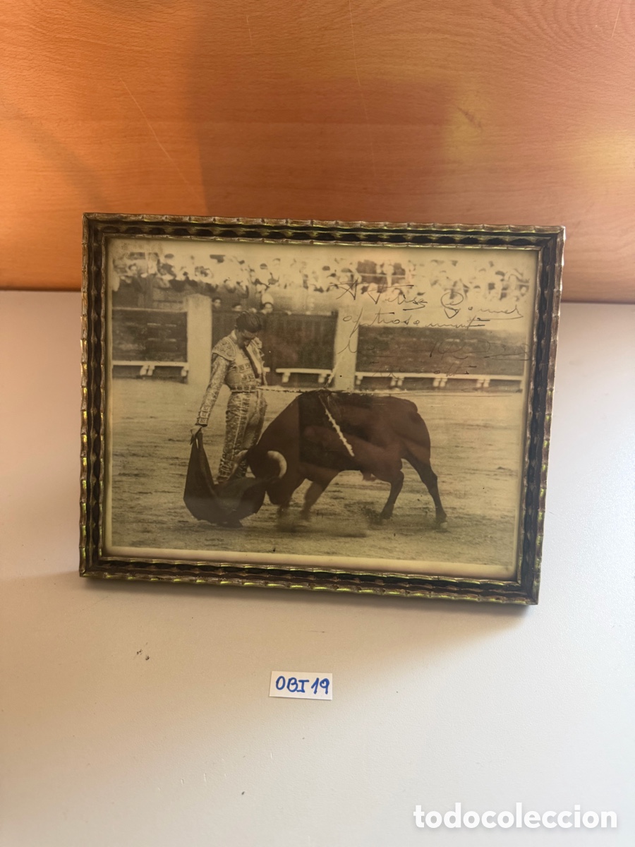 Fotografia antiga: Antigua fotograf&iacute;a original- firmada Manolete