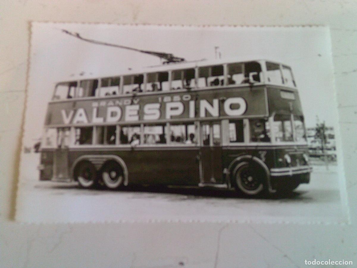 Fotograf&iacute;a antigua: Foto antigua del bus de Valdespino de dos plantas