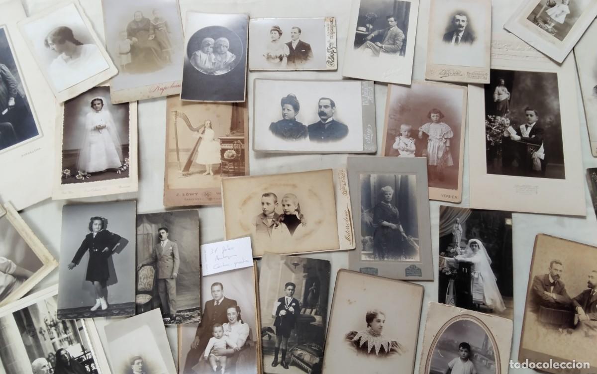 Fotograf&iacute;a antigua: LOTE DE 31 FOTOGRAFIAS ANTIGUAS TIPO RETRATO , CARTON PIEDRA , MUCHAS CON NOMBRE FOTOGRAFO AL DORSO