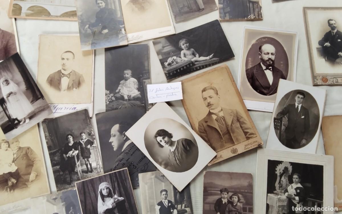 Fotograf&iacute;a antigua: LOTE DE 31 FOTOGRAFIAS ANTIGUAS TIPO RETRATO , CARTON PIEDRA , MUCHAS CON NOMBRE FOTOGRAFO AL DORSO