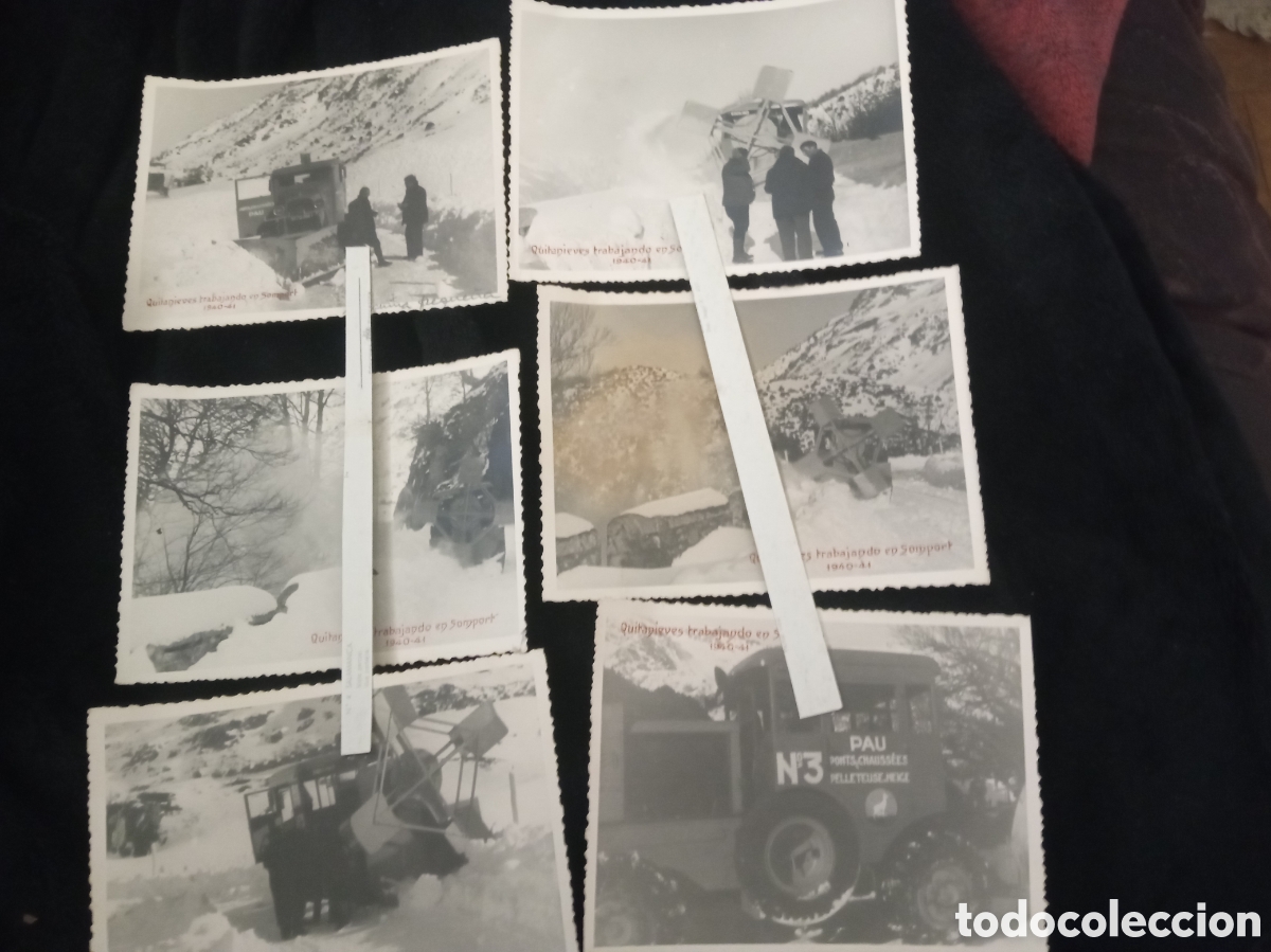 Fotograf&iacute;a antigua: 6 antiguas fotograf&iacute;as, Quitanieves trabajando en Somport, 1940-41 miden 11,5x8,5cm