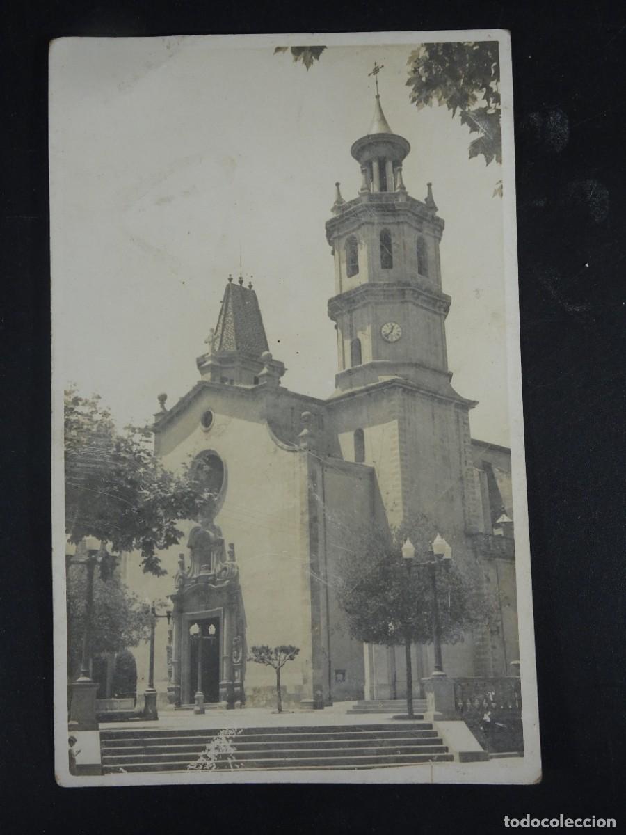Fotografia antica: ANTIGUA POSTAL FOTOGR&Aacute;FICA ARENYS DE MAR, IGLESIA PARROQUIAL, VER FOTOS