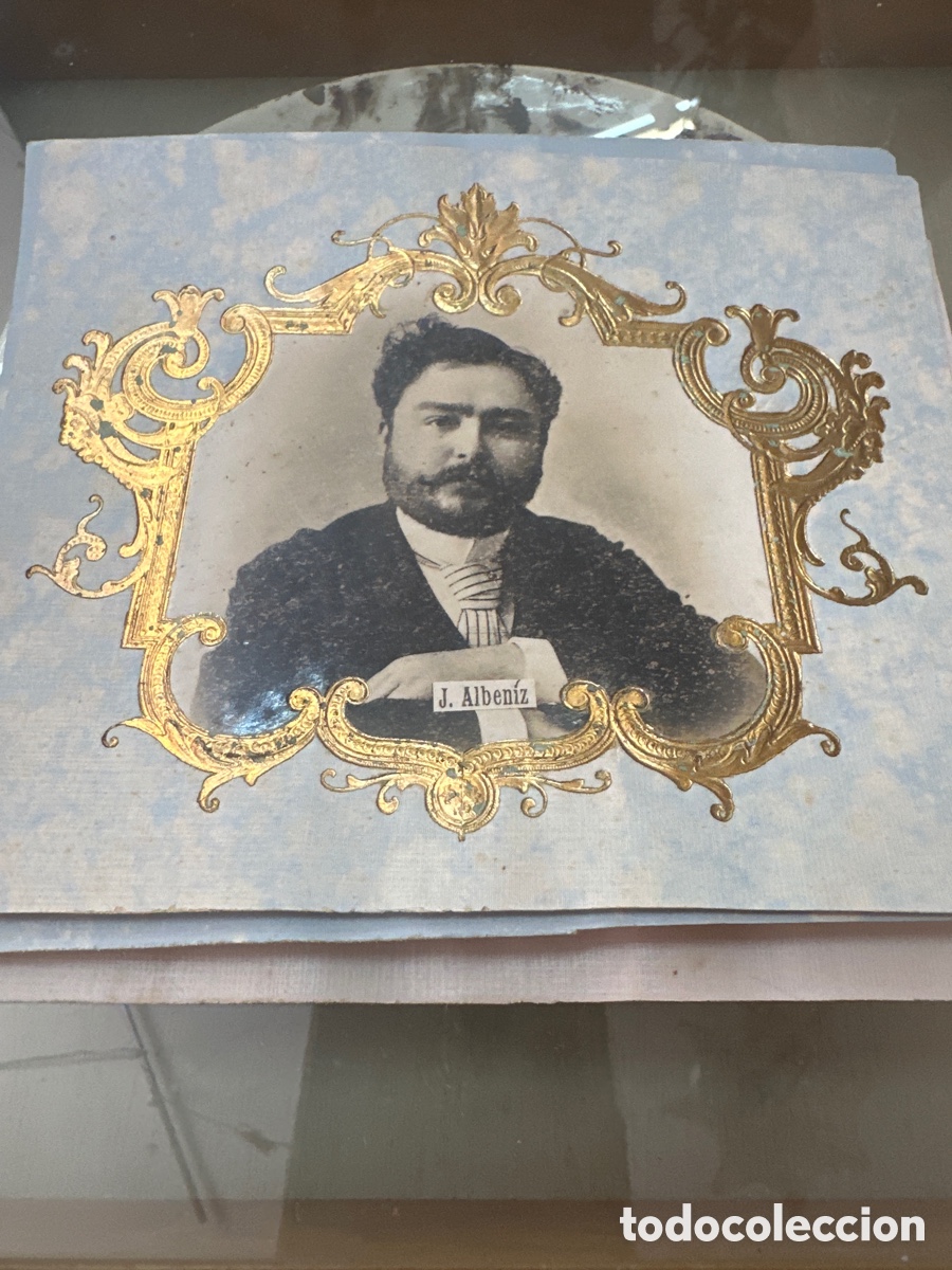 Fotograf&iacute;a antigua: Isaac Alb&eacute;niz, fotograf&iacute;a con orla de finales del xix